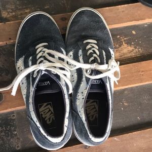 Vans blue with flowers